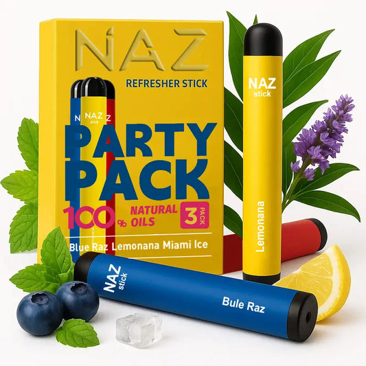 NAZ Electric Nasal Inhaler Stick - Portable Essential Oil Aromatherapy Vaporizer for Sinus Relief Congestion Energy Boost Non-Medicated Cool Refreshing 3-Pack Mixed Fruit Flavors Natural Menthol Peppermint Camphor Relax Healthcare