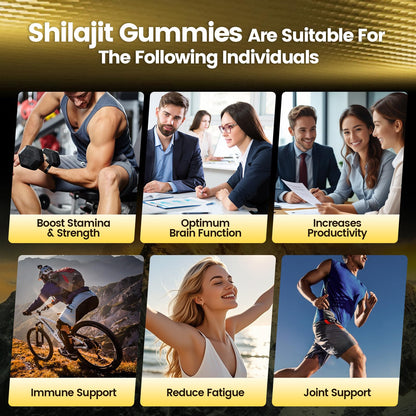 VivoNu Shilajit for Men & Women Gummies | 4000mg High Potency 10-in-1 Formula with Pure Himalayan Shilajit, Ashwagandha, and 75% Fulvic Acid | Sugar-Free Vegan, 85+ Trace Minerals