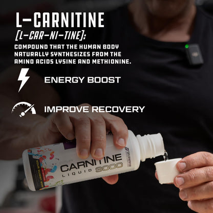 Cutler Nutrition Liquid Carnitine 3000 contains carnitine, acetyl L-carnitine, L-carnitine tartrate, and B vitamins. Provides energy and metabolic support. | Watermelon Flavor | 31 servings