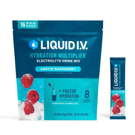 Liquid I.V.® Hydration Multiplier - Arctic Raspberry | Electrolyte Powder Drink Mix | 1 Pack (16 Servings)