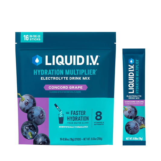 Liquid I.V.® Hydration Multiplier - Concord Grape | Electrolyte Powder Drink Mix | 1 Pack (16 Servings)