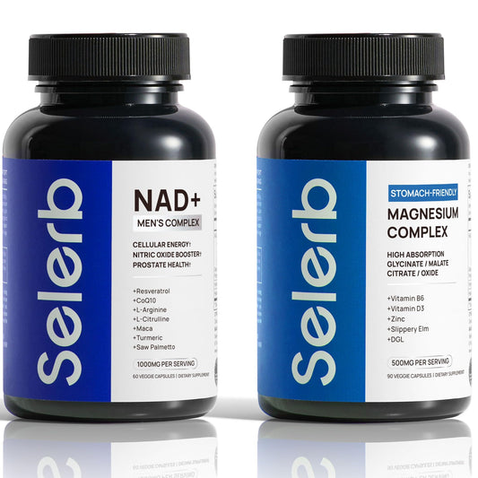 Selerb NAD+ Supplements & Magnesium Complex Bundle for Men, 90 + 60 Capsules